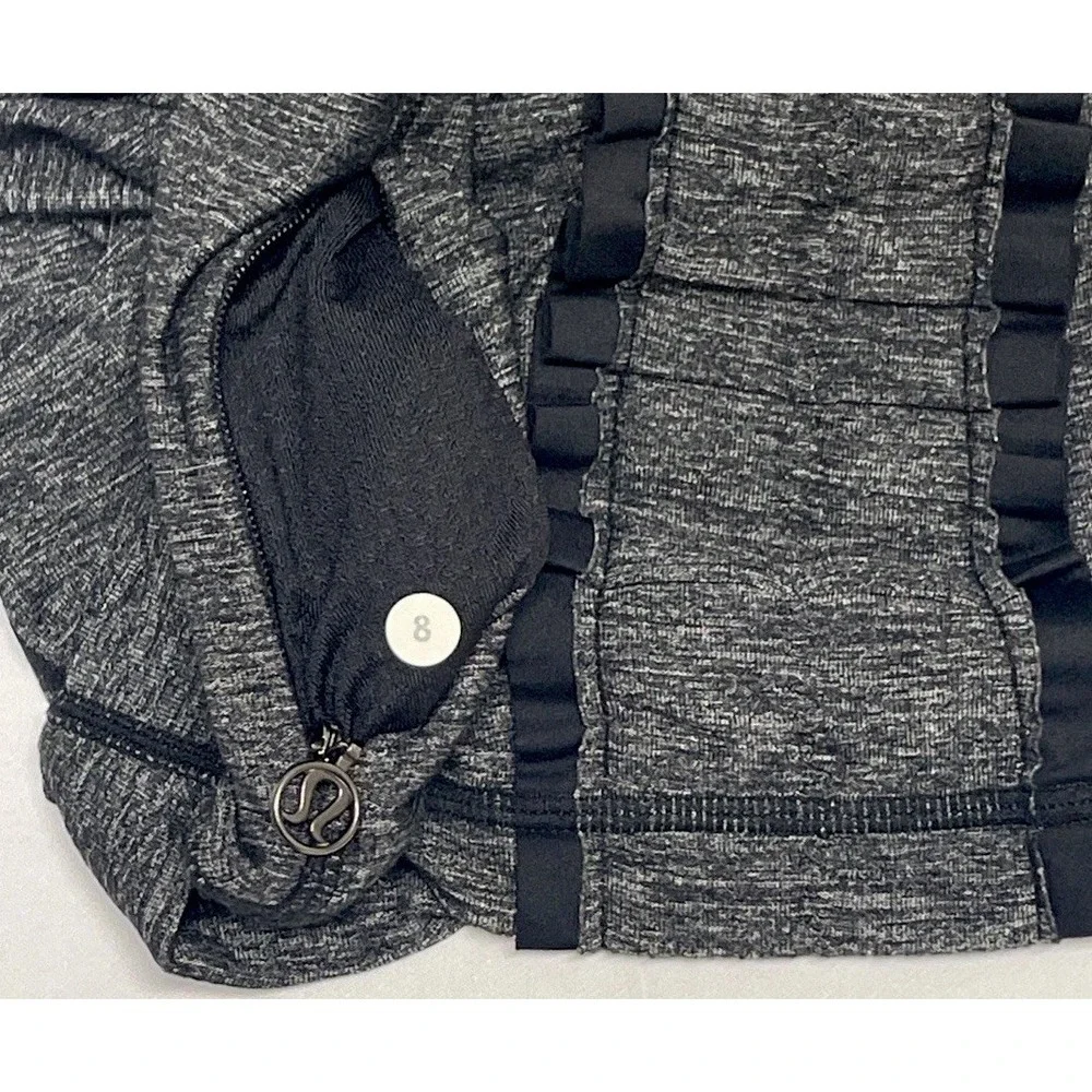 Lululemon Run Free Tank Heathered Black Stretch Women's Size 8